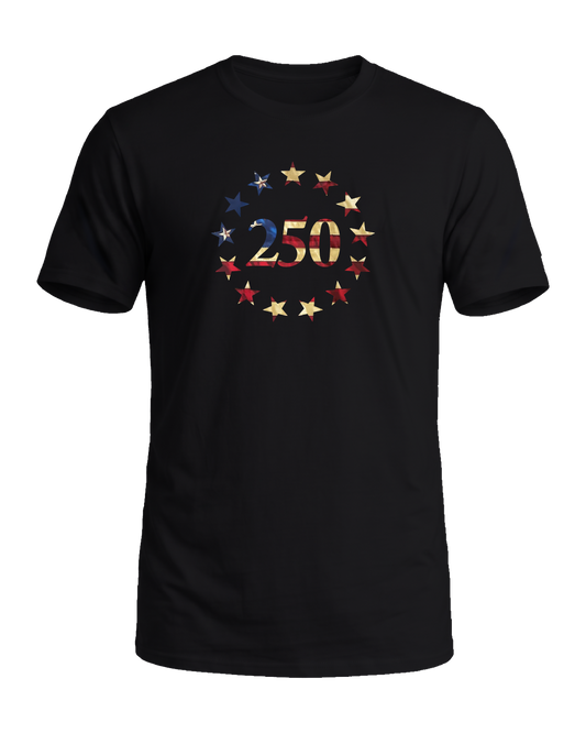 America 250 Betsy Ross tee, Midnight Patriot, front