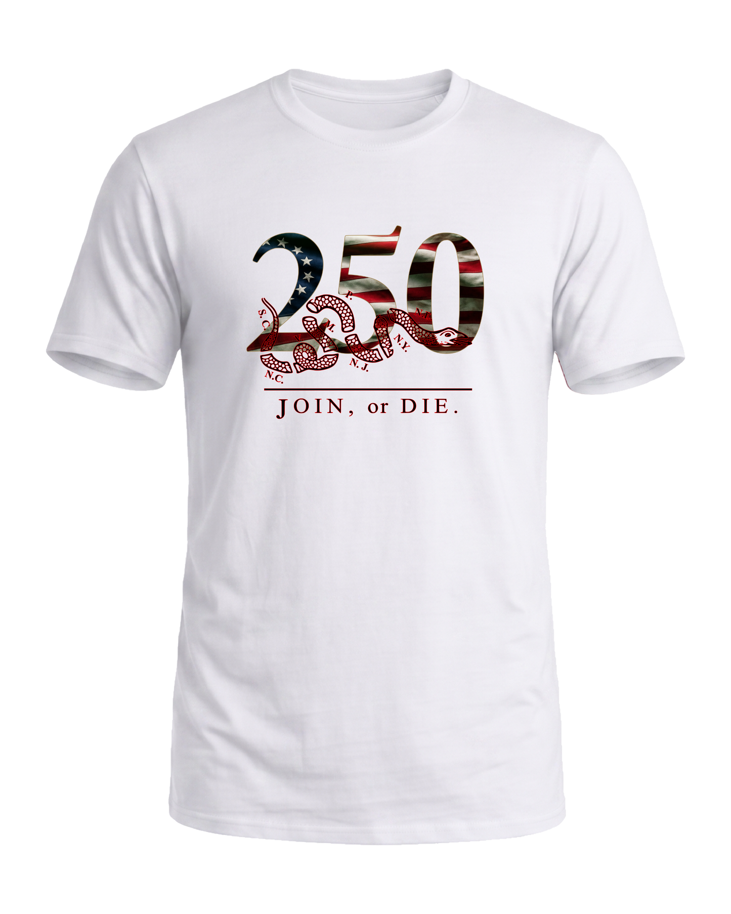 America 250 Join or Die tee, Liberty White, front