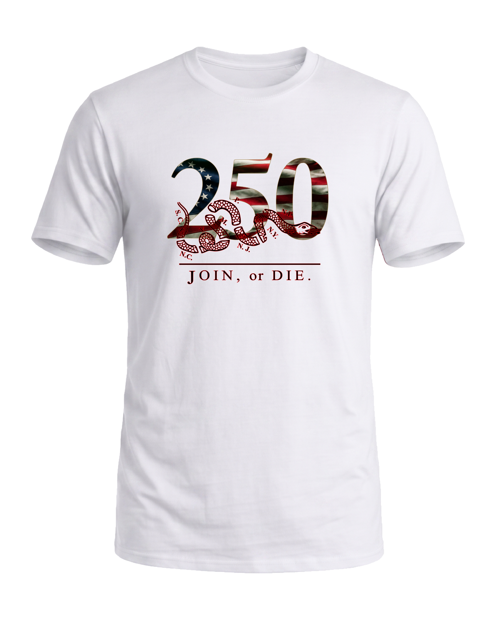 America 250 Join or Die tee, Liberty White, front