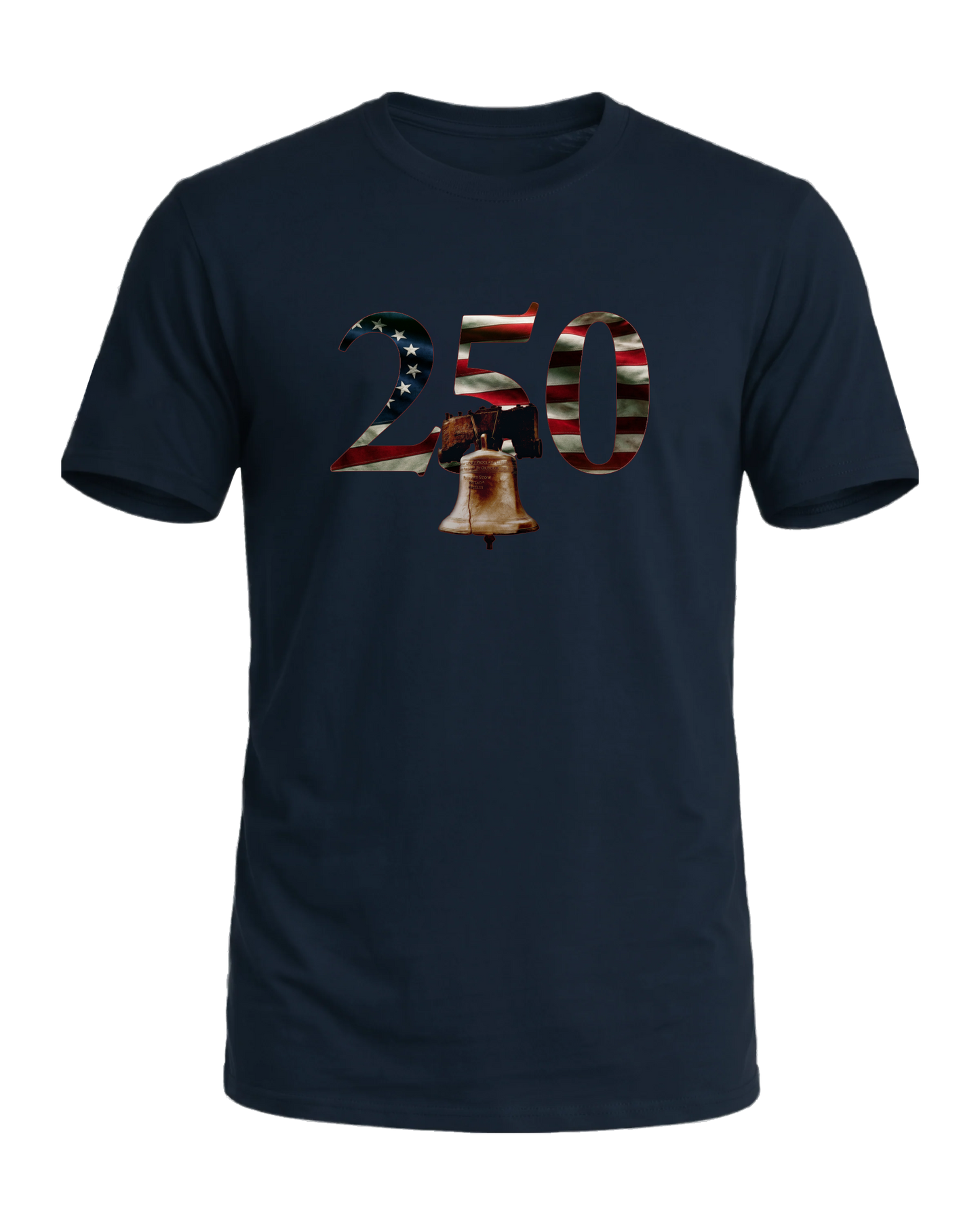 America 250 Liberty Bell tee, Old Glory Navy, front