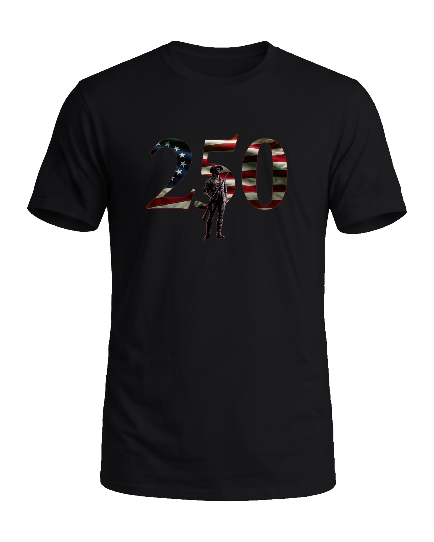 America 250 The Minute Man tee, Midnight Patriot, front