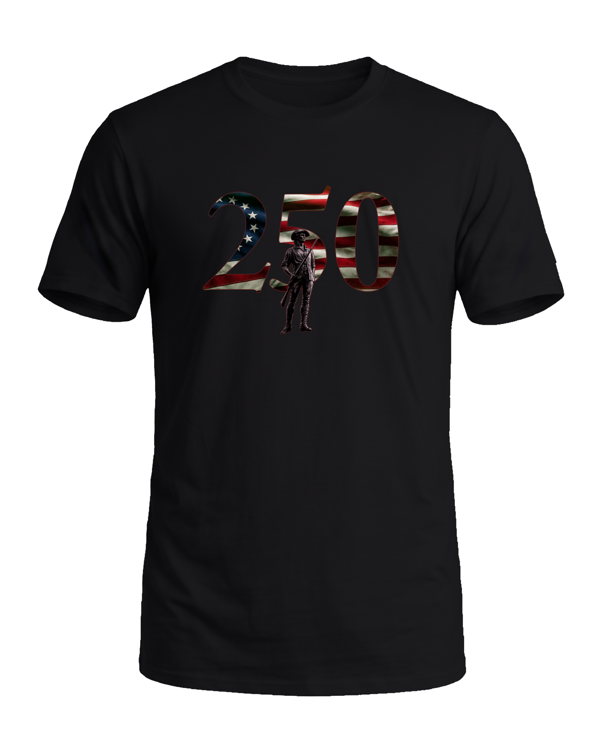 America 250 The Minute Man tee, Midnight Patriot, front