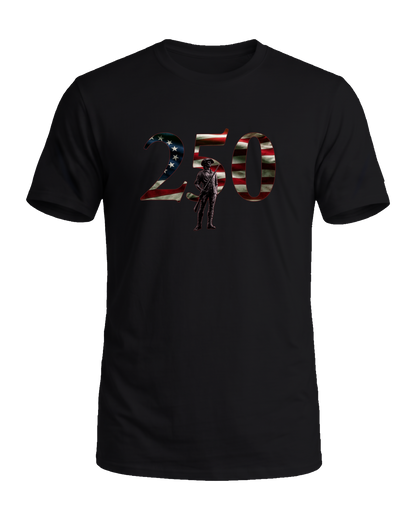 America 250 The Minute Man tee, Midnight Patriot, front