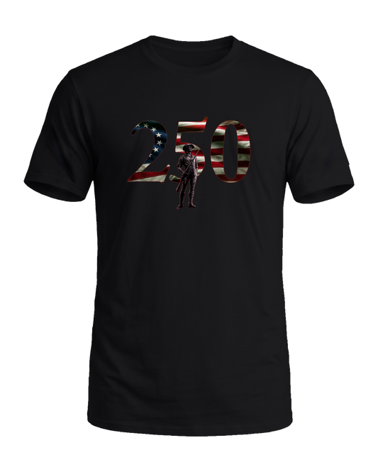 America 250 The Minute Man tee, Midnight Patriot, front