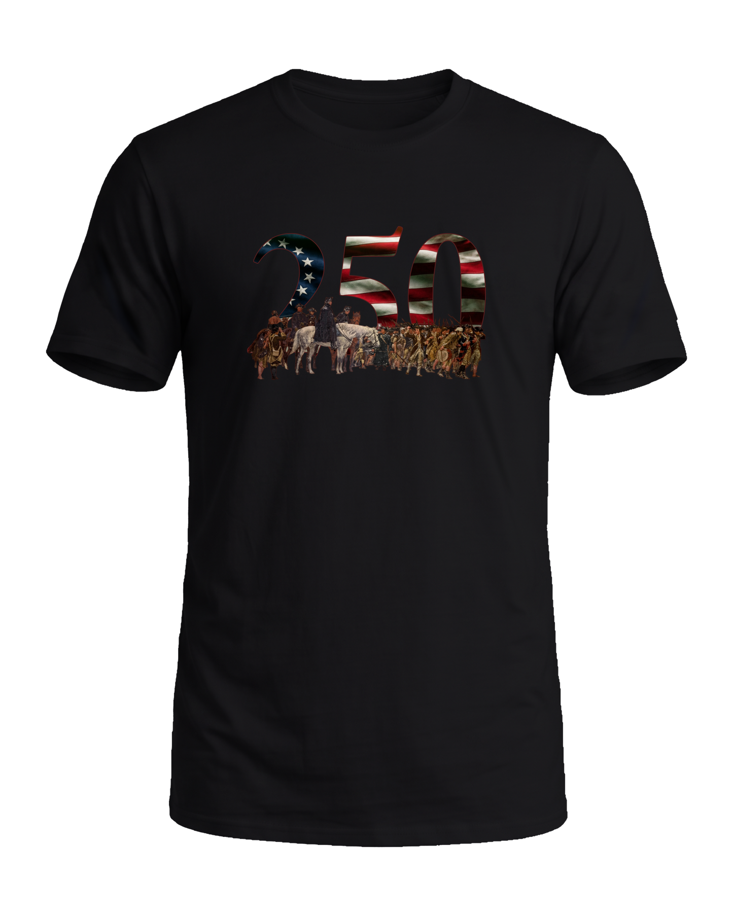 America 250 March to Valley Forge tee, Midnight Patriot, front