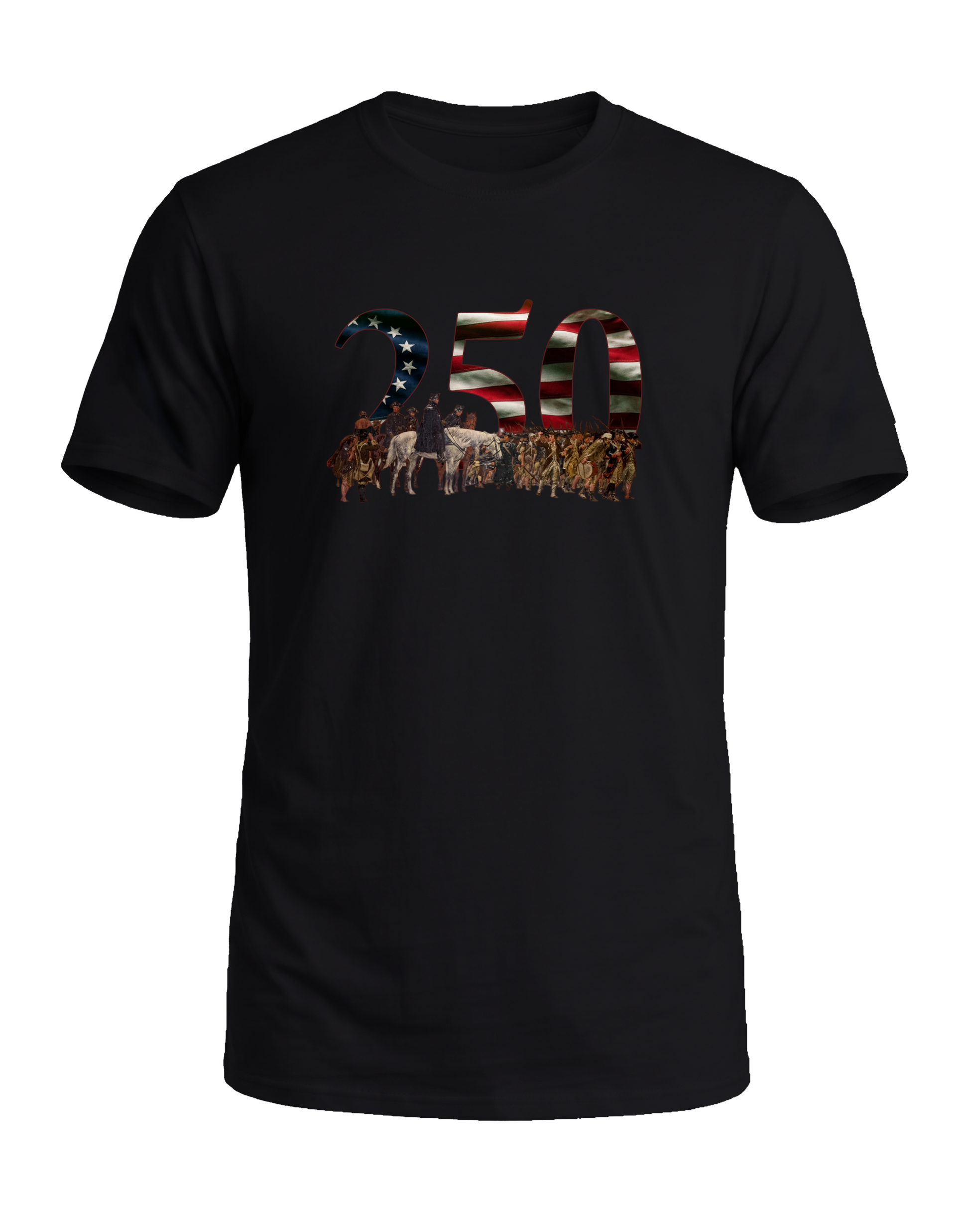 America 250 March to Valley Forge tee, Midnight Patriot, front