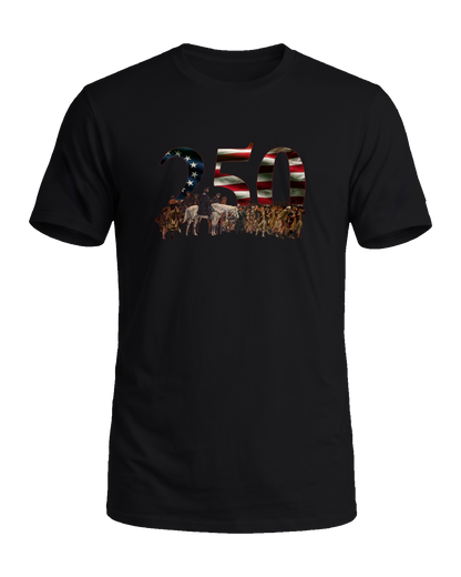 America 250 March to Valley Forge tee, Midnight Patriot, front