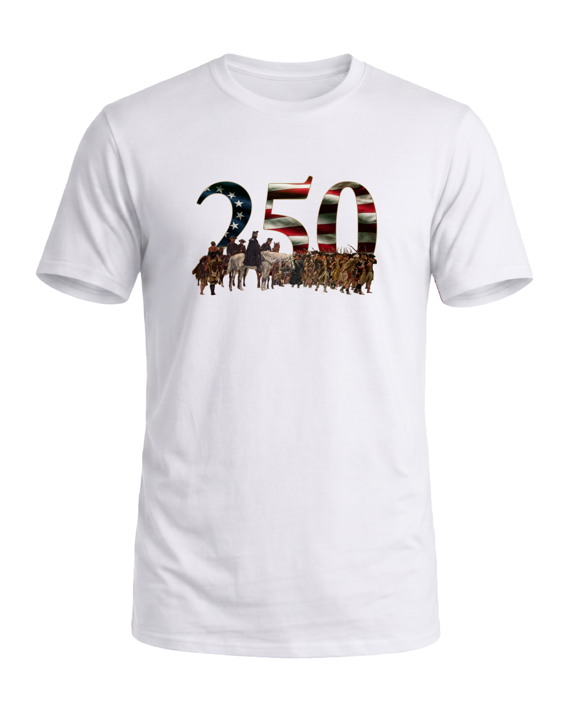 America 250 March to Valley Forge tee, Liberty White, front