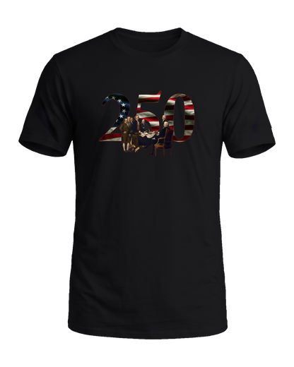 America 250 The Signing tee, Midnight Patriot, front