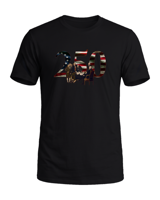 America 250 The Signing tee, Midnight Patriot, front