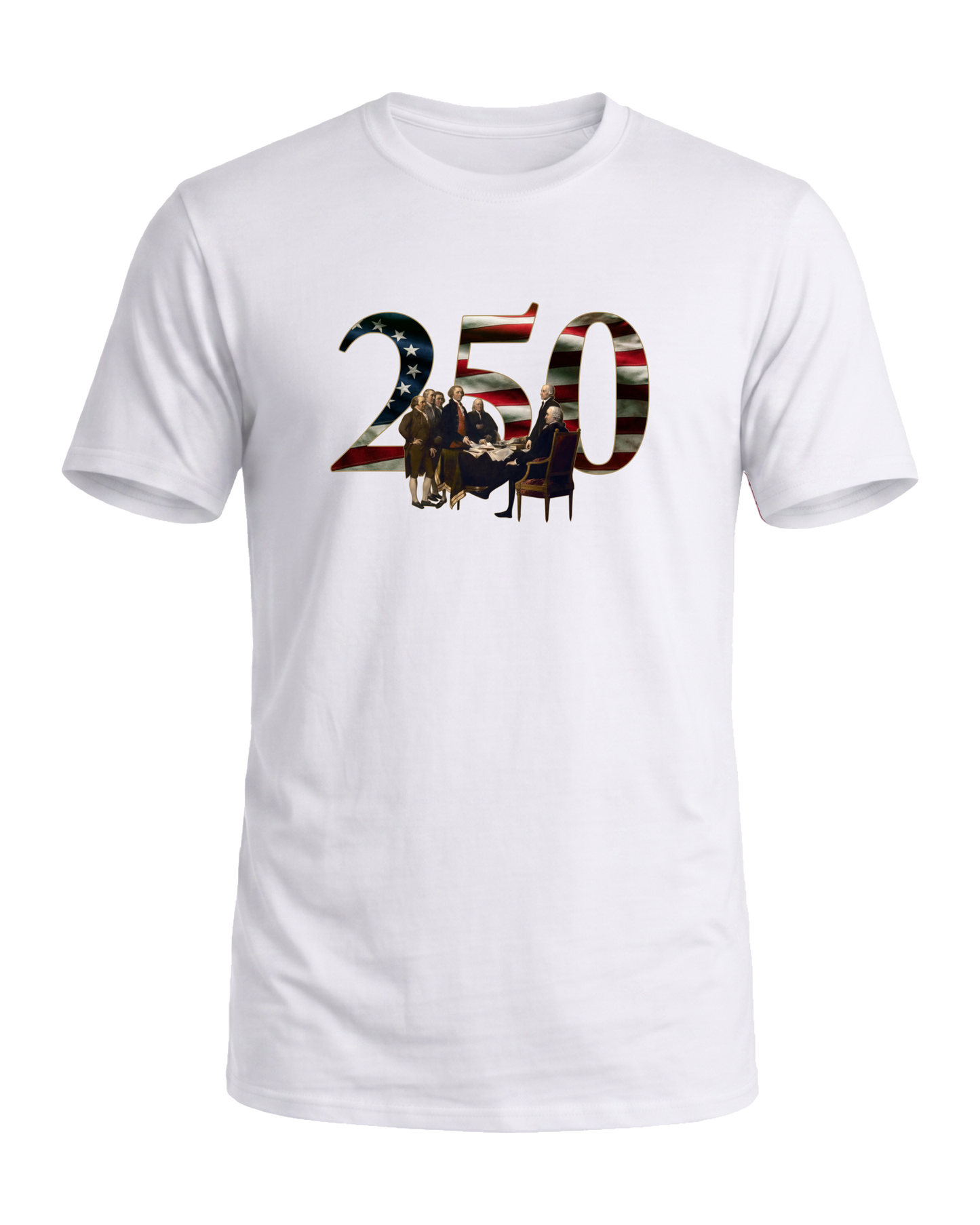 America 250 The Signing tee, Liberty White, front