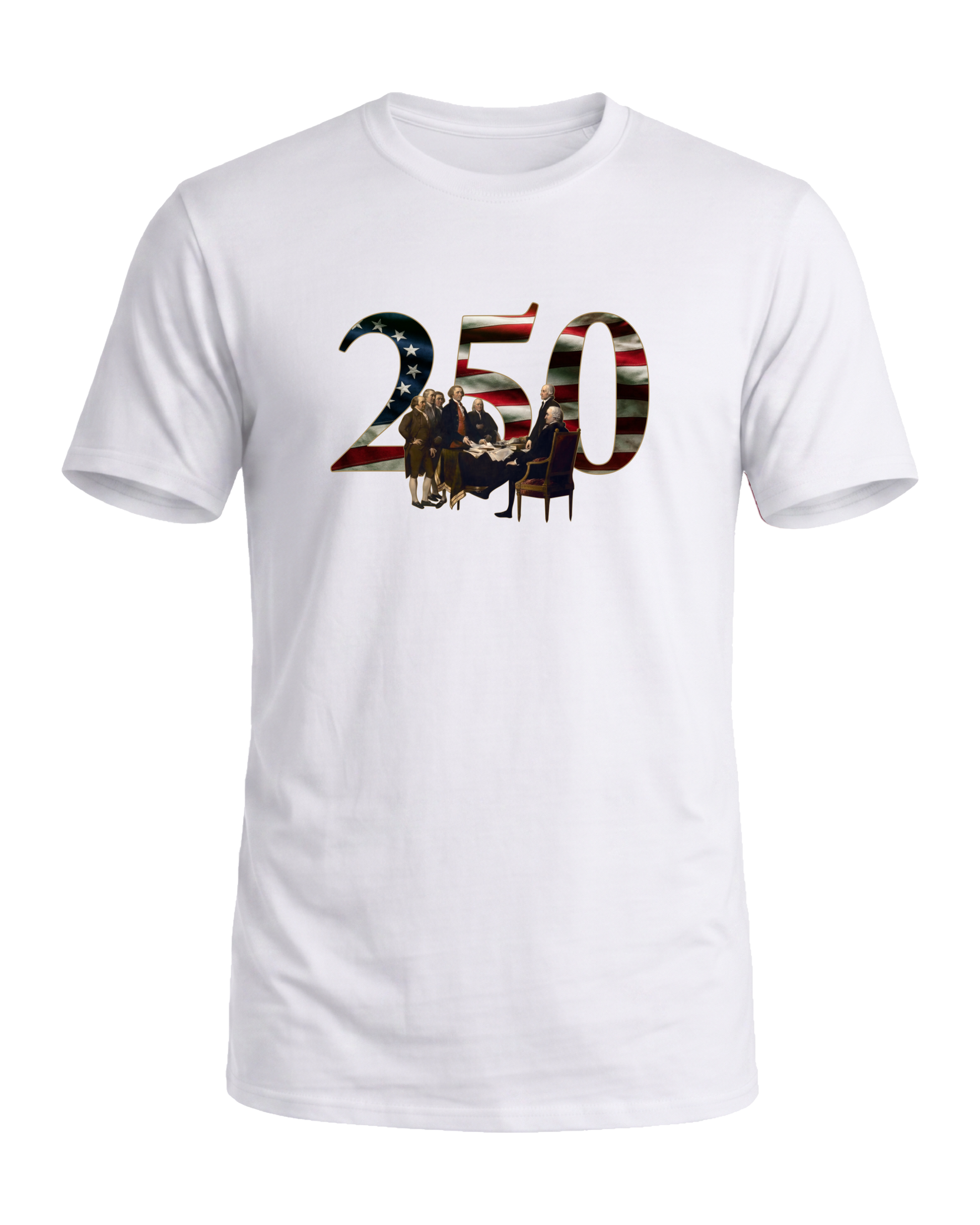 America 250 The Signing tee, Liberty White, front