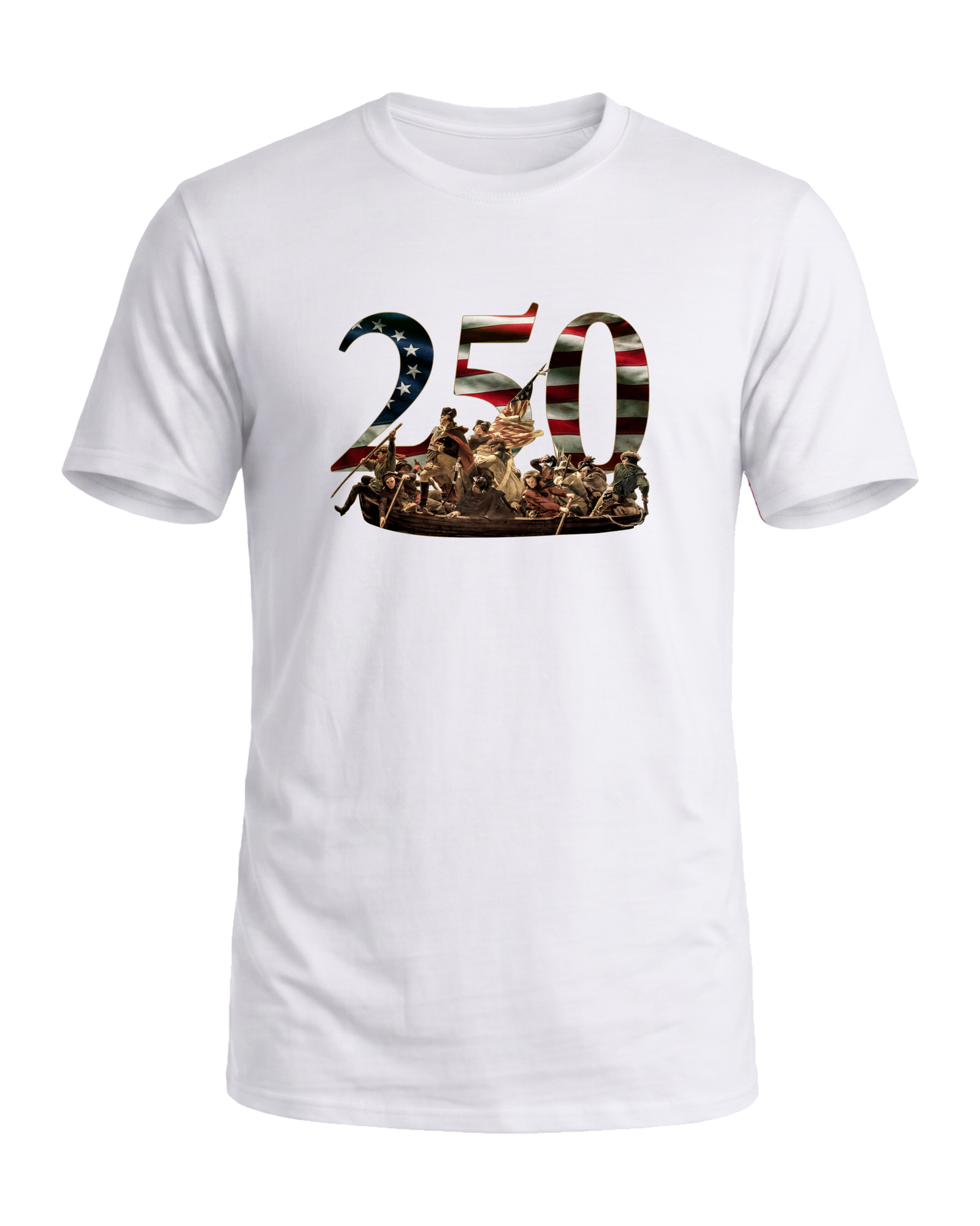 America 250 Washington's Crossing tee, Liberty White, front