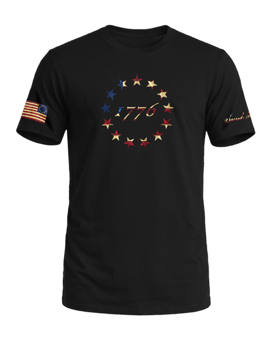 Sacred Honor 1776 Betsy Ross 13 Stars Tee in Midnight Patriot, American-made