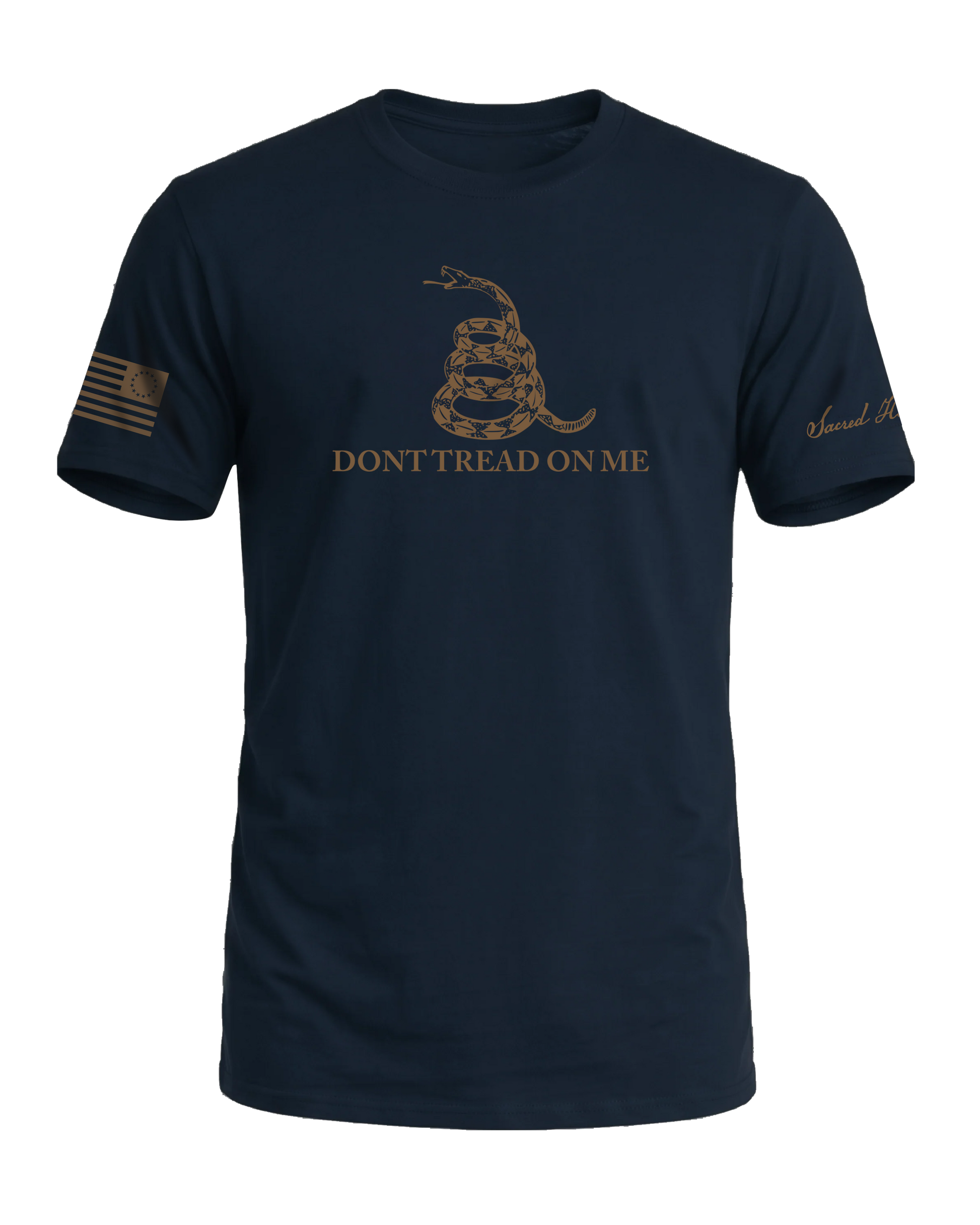 Sacred Honor Never Surrender Don't Tread On Me Tee in Old Glory Navy, American-made