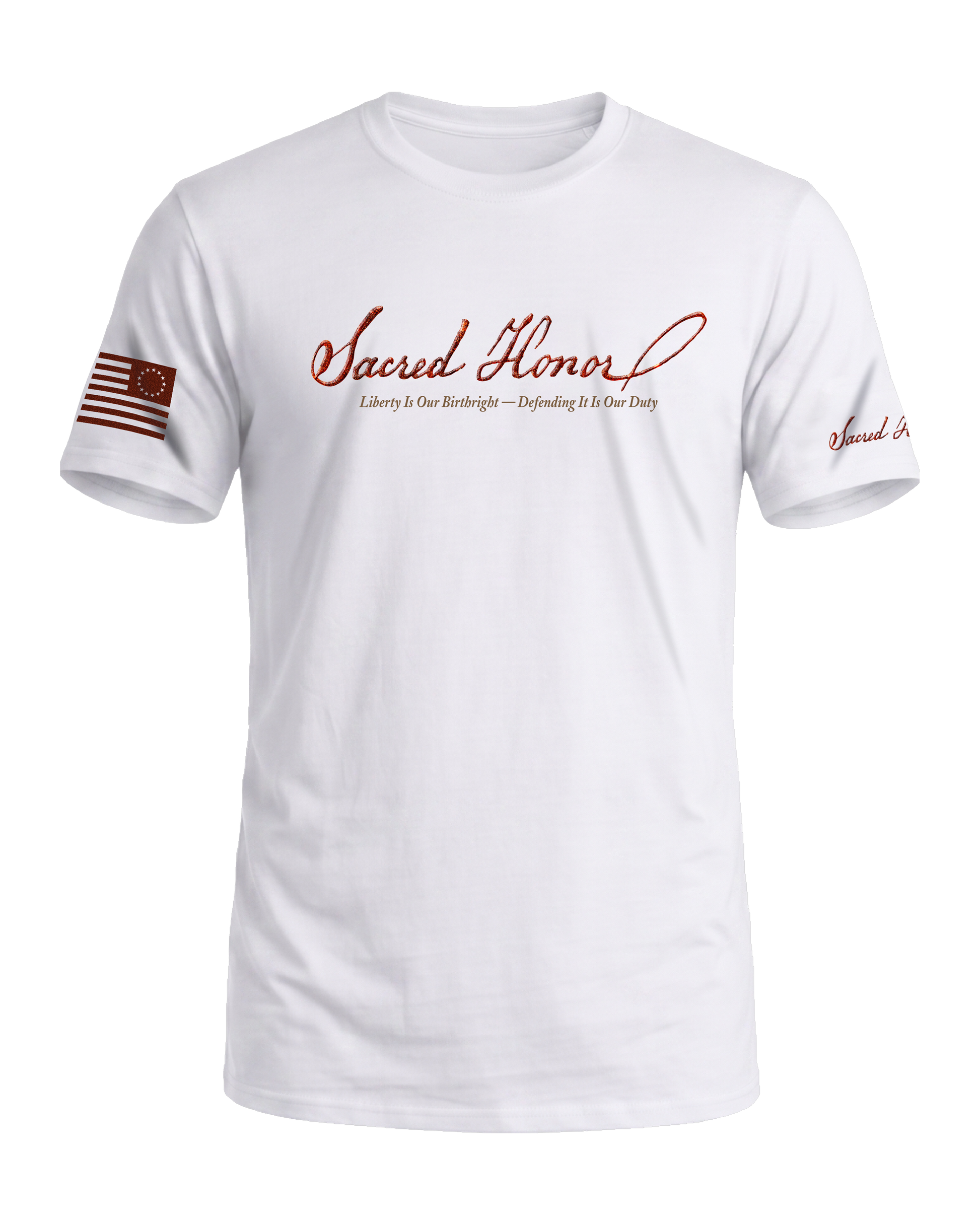 Sacred Honor Liberty Is Our Birthright Tee in Liberty White — American-made