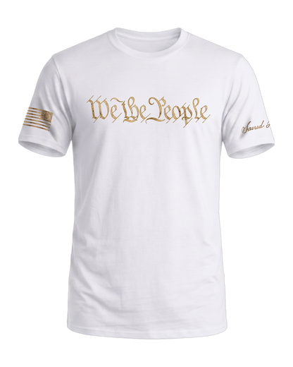 Sacred Honor We The People Weathered Parchment Tee in Liberty White — American-made