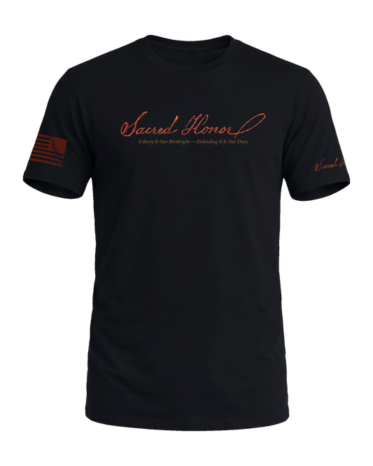 Sacred Honor Liberty Is Our Birthright Tee in Midnight Patriot — American-made