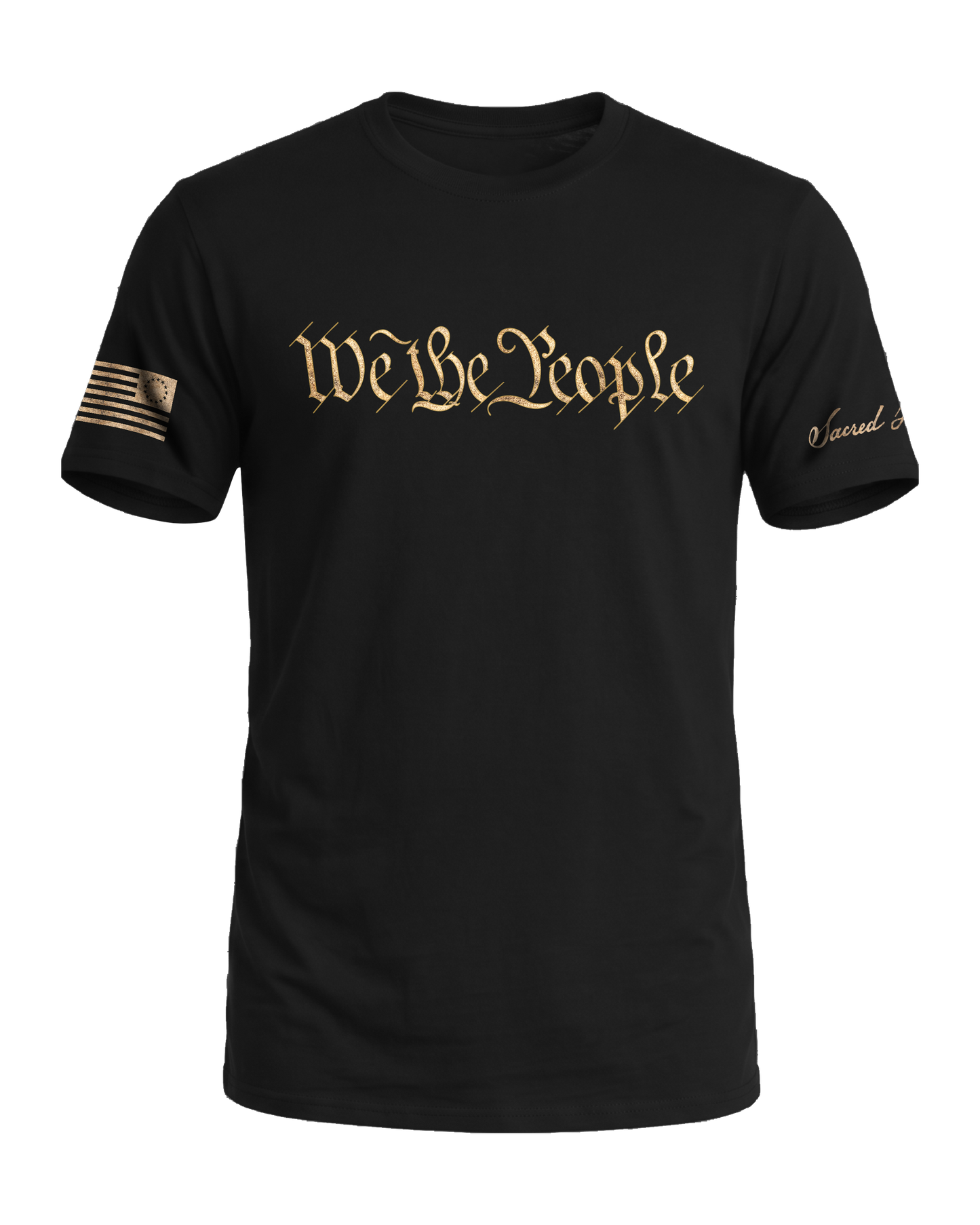 Sacred Honor We The People Weathered Parchment Tee in Midnight Patriot — American-made