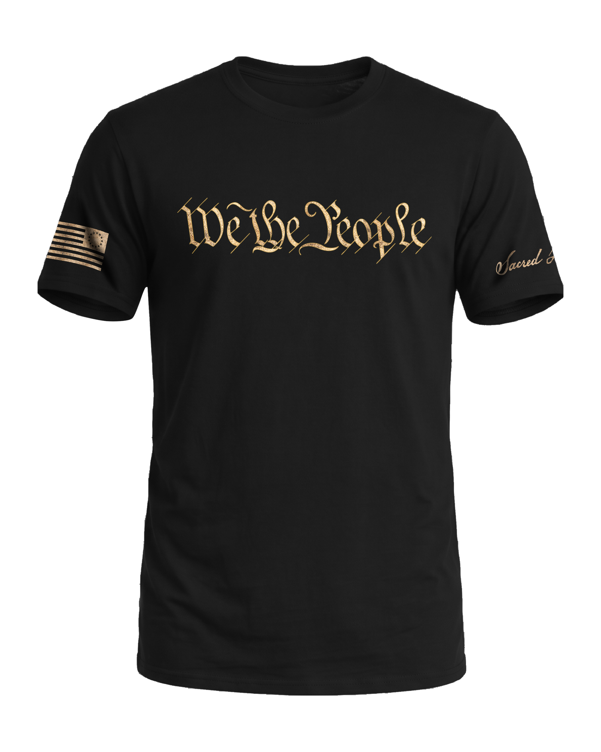 Sacred Honor We The People Weathered Parchment Tee in Midnight Patriot — American-made