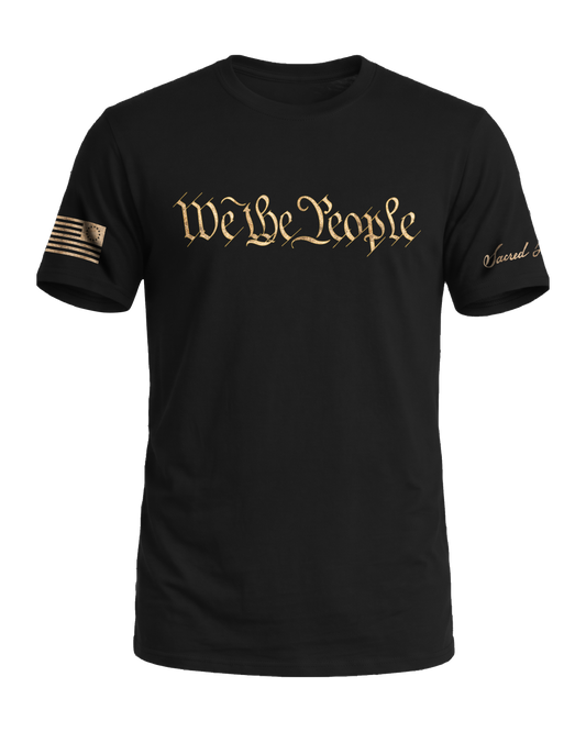 Sacred Honor We The People Weathered Parchment Tee in Midnight Patriot — American-made
