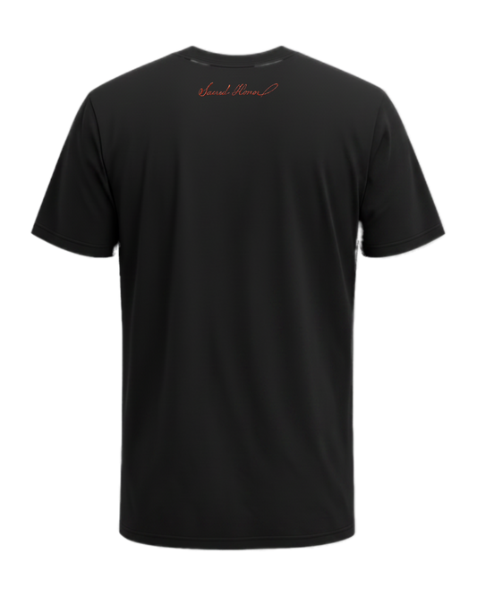 America 250 tee back with Sacred Honor logo, Midnight Patriot