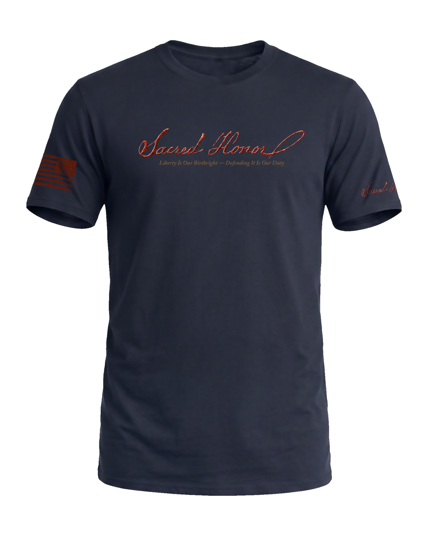 Sacred Honor Liberty Is Our Birthright Tee in Old Glory Navy — American-made